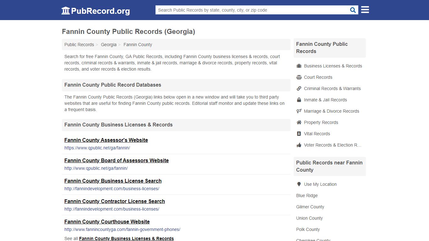 Free Fannin County Public Records (Georgia Public Records)